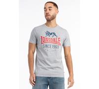 LONSDALE T-Shirt 'Gonfirth' bleu marine / gris chiné / rouge / grenadine, Taille XXXL