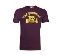 LONSDALE T-Shirt jaune / lie de vin, Taille S