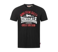 LONSDALE T-Shirt 'Kilchoan' rouge / noir / blanc, Taille M