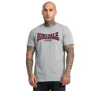 Lonsdale T-shirt Ll008 One Tone pour homme, Gris Marl / Oxblood, L