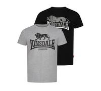 Lonsdale Loscoe Short Sleeve T-shirt 2 Units Gris 5XL Homme