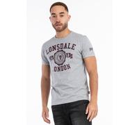 LONSDALE T-Shirt 'Murrister' brun foncé / gris chiné, Taille L