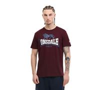 Lonsdale T-Shirt pour Homme, Coupe Normale, Lion Two Tone, Oxblood/Bleu Marine/Blanc, Taille 4XL