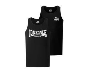 LONSDALE T-Shirt 'Tughall' noir / blanc, Taille S