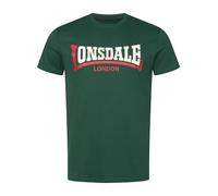 LONSDALE T-Shirt 'Two Tone' vert foncé / orange foncé / blanc, Taille S