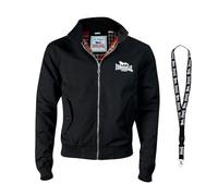 Lonsdale Vestes - Blouson bomber - Veste universitaire - Veste d'hiver - Veste de survêtement - Cordon de fermeture limité, Noir classique., XXXL