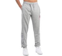 Lonsdale Virkie Pantalon de Jogging, Gris Marl/Bleu Marine/Rouge, XL Hommes