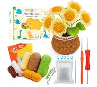 Lonsien Débutants Kit Complet de Tricot kit crochet debutant Amigurumi avec Laine à Crochet et Vidéo pour Adultes et Enfants menthe poivrée Crochet Kit