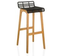 LONSO W - Tabouret de bar Chêne/Noir