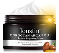 lonstin Masques pour Cheveux, Masque de Traitement Capillaire Masque Réparateur Instantané à L'huile D'argan pour Cheveux Secs Abîmés Bouclés Colorés et Décolorés Réduire les Pointes Fourchues, 300ml