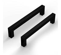 LONTAN Lot de 10 Poignee de Meuble Cuisine Noir Poignet de Porte Cuisine Entraxe 128mm Poignée Meuble Noir Poignee de Porte Meuble Poignées Cuisine en Acier Inoxydable