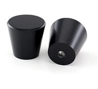 LONTAN LS745BK Lot de 4 boutons de meuble en alliage d'aluminium noir solide Bouton de porte à un trou