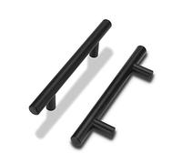 LONTAN Poignée de Meuble Cuisine Noir - Lot de 10 Poignées Tiroir Encastrées Inox 90mm - LS201BK90