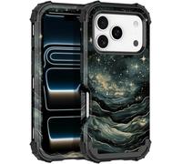 LONTECT Coque pour iPhone 17 Pro - Phosphorescente - Trois couches - Robuste - Résistante aux chocs - Polycarbonate rigide + silicone souple - Coque de protection intégrale pour femmes et filles