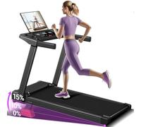 LONTEK Tapis de Course Pliable avec Inclinaison, Surveillance de la Fréquence Cardiaque, Tapis de Course à Domicile, 2,5 HP/1800 W, 12 km/h, Écran LED