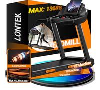 LONTEK Tapis de Course Pliable Inclinable 12KM/H, Tapis de Marche Pliable Inclinable 3 en 1 avec Moteur Silencieux Amélioré de 3.0HP, Max 136KG