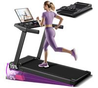 LONTEK Tapis de Course Pliable Inclinable 15%,Tapis de Marche Inclinable 12KM/H,Treadmill Home avec Moteur 3,0 CV et Affichage LED, Max 136KG