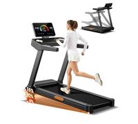 LONTEK Tapis de Course Pliable Inclinable 16%, 14KM/H Tapis de Marche avec Surveillance de Fréquence Cardiaque, Treadmill Home avec Moteur 3,5CV et Affichage LED, Charge Max 180KG, Compact