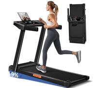 LONTEK Tapis de Course Pliable Inclinable 9%,Tapis de Marche Inclinable 12KM/H,Treadmill Home avec Moteur 3,0 CV et Affichage LED, Charge Max. 136KG