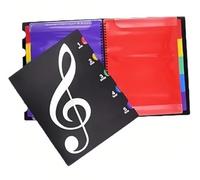 LONTG A4 Dossier de Fichers Imperméable Cahier Spiral de Partition de Musique Trieur Extensible 20 Feuilles Pochette de Classement à Insertion Multifonction Classeur de Documents Bureau Scolaire