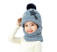 LONTG Cagoule Enfant Garcon Fille 3-9 Ans Chapeau d'hiver Polaire 3 en 1 Bonnet Tour de Cou Cache Oreille épais Balaclava Molleton Doux Capuche Chaud pour Ski Cyclisme Sport Vélo Moto Surf, Bleu