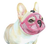 LONTG Muselière Chien en Maille Respirant Muselière Bouledogue Français Confortable Couvre Bouche de Chien Réglable Museau de Chien Anti-Aboiement Morsure Mastication Muselière Muzzle Bulldog Carlin