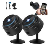 Lonvgrt Caméra De Sécurité Guardhouse Watcheye, Mini Caméra De Garde, Mini Caméra De Sécurité Magnétique Miniguard, Caméra Cachée à Portée Secrète HD 1080p avec Audio sans Fil(2set,32GB Card)