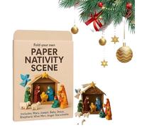 Lonvgrt Crèche de Noël en Papier à Faire Soi-même, Kit de Bricolage Origami 3d pour Enfants et Débutants, Idéal pour Créer Des Décorations en Papier, Projet Facile à Réaliser pour Les