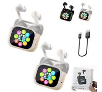 Lonvgrt Écouteurs Ailsion, Son Haute Qualité, Casque Bluetooth Tactile Clair avec Écran LCD, Écouteurs sans Fil Étanches, Traducteur IA en Temps Réel pour 144 Langues et Accents(White(2pcs))