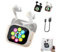 Lonvgrt Écouteurs Ailsion, Son Haute Qualité, Casque Bluetooth Tactile Clair avec Écran LCD, Écouteurs sans Fil Étanches, Traducteur IA en Temps Réel pour 144 Langues et Accents(Blanc)