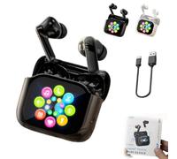 Lonvgrt Écouteurs Ailsion, Son Haute Qualité, Casque Bluetooth Tactile Clair avec Écran LCD, Écouteurs sans Fil Étanches, Traducteur IA en Temps Réel pour 144 Langues et Accents(Noir)