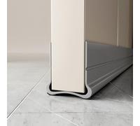 Lonwiner 93cm Blanc Calfeutrer Bas de Porte, Joint Bas de Porte Anti Courant d'air Isolation Phonique pour Les Portes de 3,5 à 5,5 cm d'épaisseur avec (Gris)