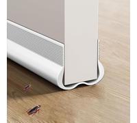 Lonwiner Joint de Porte en Caoutchouc,Calfeutrer Bas de Porte,Joint pour Porte Adhésive,Bande D'étanchéité,Calfeutrer Bas de Porte,Joint Inférieur Isolation Insonorisé Anti-poussière (Blanc, 93cm)