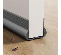 Lonwiner Joint de Porte en Caoutchouc,Calfeutrer Bas de Porte,Joint pour Porte Adhésive,Bande D'étanchéité,Calfeutrer Bas de Porte,Joint Inférieur Isolation Insonorisé Anti-poussière (Gris, 93cm)