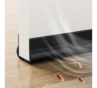 Lonwiner Joint de Porte en Caoutchouc Noir, Calfeutrer Bas de Porte, Joint Inférieur Isolation Insonorisé Anti-poussière, 93cm