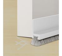 Lonwiner Joint de Porte,Joint Brosse Isolation Phonique Porte,Calfeutrer Bas de Porte,joint de porte d'entrée,Auto-adhésif et Peut être Coupé à la Taille,Boudin de Porte (Blanc, 100CM)