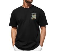 Lonya Tee Shirt Homme Oversized Été, Graphic T-Shirts à Manches Courtes 100% Coton Imprimé Palmier Vagues Coucher de Soleil Col Rond Basique Casual Plage Vacances Tops, E-Noir, M