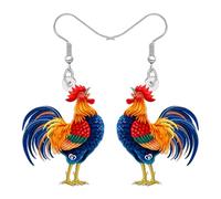 LONYOO Acrylique Cadeaux Coqs Boucles d'oreilles Poulet Pendentif Bijoux Animaux de la Ferme Poulet Agriculteur Cadeaux pour Femmes Filles Fermiers Cute Charms (Multicolored)