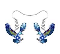 LONYOO Alliage de Zinc Boucles d'oreilles Voler Aigle Bijoux Dangereux émail Boucles d'oreilles Aigle Charme Cadeau Oiseau pour Femmes Fille (Bleu)