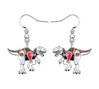 LONYOO Boucles d'oreilles Dinosaure en émail Boucles d'oreilles Lézard Caméléon Cadeaux Bête pour Femme Filles Charms (Boucles d'oreilles Dinosaures Noirlu)