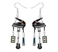 LONYOO Boucles d'oreilles pendantes en acrylique avec piano, bijoux musicaux, cadeaux pour les amateurs de musique, les amateurs de piano, les professeurs de musique, les musiciens, Medium, Acrylique