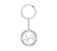 LONYOO Cadeaux Astrologie pour Femmes Filles Acier inoxydable Signes du Zodiaque Porte-clés Accessoires Constellation Cadeaux Horoscope Zodiaque Charms (Sagittaire)