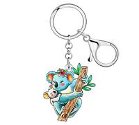 LONYOO Cadeaux de Fête des Mères pour Maman - Porte-clés en Acrylique Anime Monkey Fox Bunny Cat pour Femmes Filles - Portefeuille Porte-clés de Voiture (Koala Bleu 164)