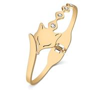 LONYOO Cute Renard Bracelets Bracelet en Acier Inoxydable pour Femme Fille Bijoux Bracelet or 18K Cadeaux Renard (Plaqué Or)