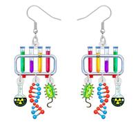 LONYOO Drôle Boucles d'oreilles microscope de laboratoire Acrylique Cadeaux d'appréciation pour les femmes Biologie Enseignant Étudiant Infirmier Bijoux ADN Charms (Multiples)