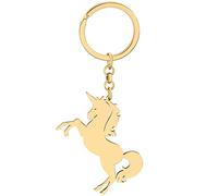 LONYOO Mignon Porte CléS Licorne Fantasmes Porte CléS Licorne En Acier Inoxydable Cadeau Femme Fille Porte CléS Portefeuille (Jaune)