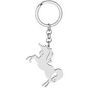 LONYOO Mignon Porte CléS Licorne Fantasmes Porte CléS Licorne En Acier Inoxydable Cadeau Femme Fille Porte CléS Portefeuille (Gris)