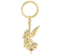 LONYOO Porte-clés Croix de Jésus en Acier Inoxydable Porte-clés Madone Cadeaux de Pâques pour Femmes Filles Porte-monnaie Vierge Marie Charms (Mado Plaqué Or )