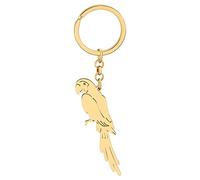 LONYOO Porte-clés Perroquet en Acier inoxydable Cadeaux pour Femmes Filles Porte-clés Araignée Cockatiel Porte-monnaie Clés de Voiture Charms (Plaqué Or 188)