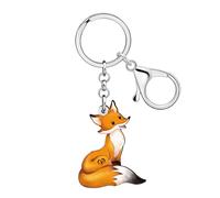 LONYOO Porte-clés Renard En Acrylique Accessoires Porte-clés Animaux Cadeaux Pour Femmes Filles Enfants Sac à Dos Clés De Voiture Porte-monnaie Charms (Orange)